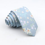 New Floral Tie For Men Skinny Casual Cotton Necktie For Wedding Casual Mens Neckties Classic Suits Flower Print Neck Ties Cravat