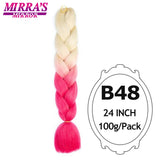 Jumbo Braiding Hair Extensions 24inch Ombre Hair For Braids 5Pcs Box Braid Yaki Texture Synthetic Fiber Fake Hair Mirra’s Mirror