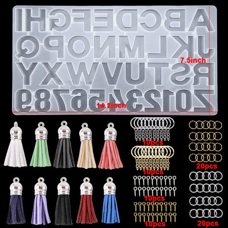 Alphabet Resin Molds Kit Backward Letter Number Silicone Casting Molds Resin Epoxy Molds For Keychain Making Pendant Jewelry DIY