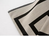 2021 Autumn and Winter New Minimalist Line Printing Wool Cashmere Jacquard Shawl Scarf New