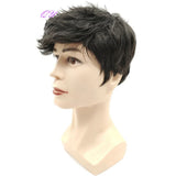 Synthetic Man Wigs  Black Short Curly For Men Wigs With High Temperature Fiber Daily Wear Curl Fashion Hairstyle Male Wig