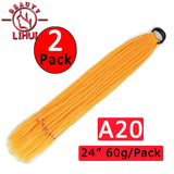 24Inch Synthetic Pontail Tail Hair Ombre Braiding Hair Jumbo Braid Same Color Crochet Hook Braids Hair Extension 2Packs