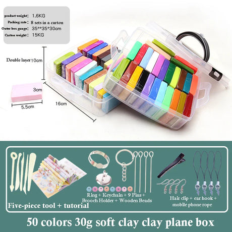 32 Color 3D Clay Plasticine Portable Box New Clay Creative Puzzle Tool Set Polymer Modeling Clay Oven Bake Clay 24pc Clay Mold