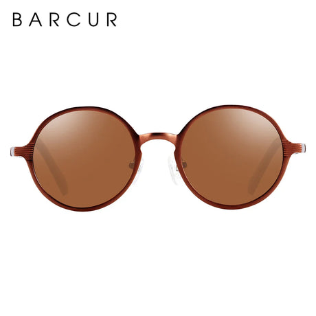 BARCUR Brand Light Weight Round Sunglasses Luxury Brand Men Glasses Retro Vintage Women Sun glasses