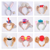 Disney Christmas Catoon Plush Animal Hairband Headband Hair Accessories women girl Baby toys kids COSTUME Headband Hair