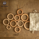 Let's Make Natural Wood Teething Ring All Size 20pcs Beech 40/55/60/65/70/80MM DIY Baby Wooden Toys Handmade Accessories Crafts