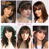 MEIFAN Synthetic False Bangs Clip-In Bangs Extension Natural Neat Fake Fringe Topper Hairpiece Invisible Clourse Hairpieces