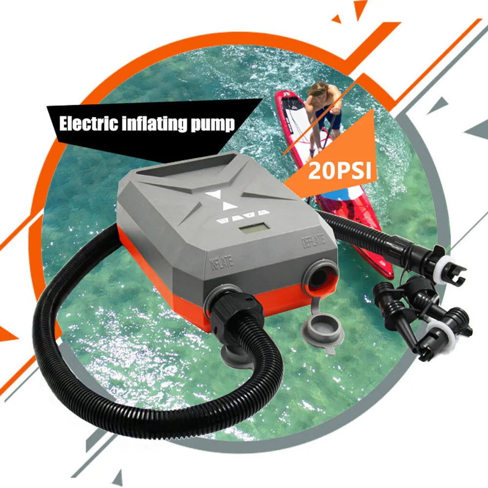 20PSI Air Pump Paddle Board Vehicle Electric Chargings Pump 12V High Pressure Pump For Surfboard/Rubber Boat Inflation/Deflation