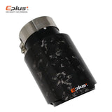 EPLUS Car Glossy Scattered Pattern Carbon Fiber Muffler Tip Exhaust System Pipe Mufflers Nozzle Universal Straight Stainless