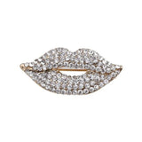 New 2024 Red Color Rhinestone Lips Brooches For Women Fashion Sexy Mouth Brooch Pin Shining Fashion Jewelry Gift