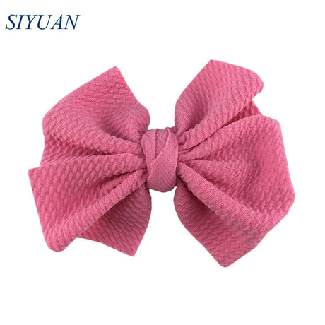 20pcs/lot High Quality 4.5'' Solid Seersucker Waffle Bow Knot with Clip Girl Party Headdress Accessories HDJ157