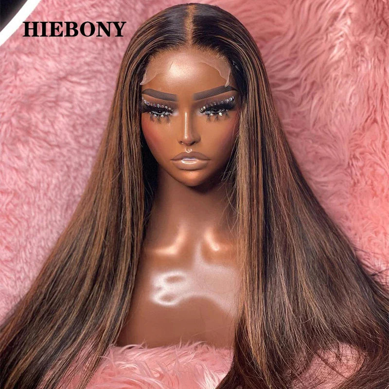 Highlight Straight Lace Front Wig Human Hair 250% Glueless 4x4/5x5/6x6 Closure Wig 13x6 Lace Frontal Wigs Pre Plucked Hairline