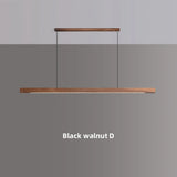 Wooden Pendant Lights Hanging Lamp Modern Table LED Long Linear Light Kitchen Island Lighting for Dining Living Room Office