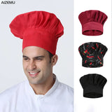 Men Master Cook Caps White Chef Hat Waiter Waitress Kitchen Work Hat Hotel Restaurant Canteen Bakery Kitchen Cap Barber Homework