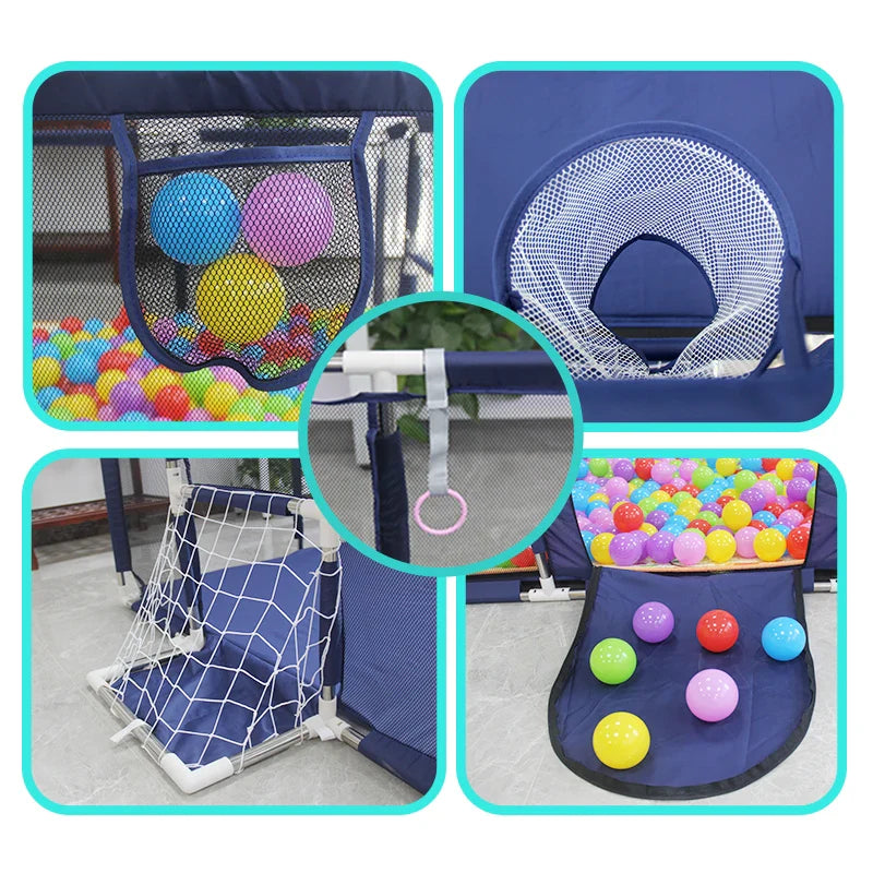 IMBABY Baby Playpen Safety Barrier Children's Playpens Kids Fence Dry Balls Pool For Newborn Playground with Basketball Football