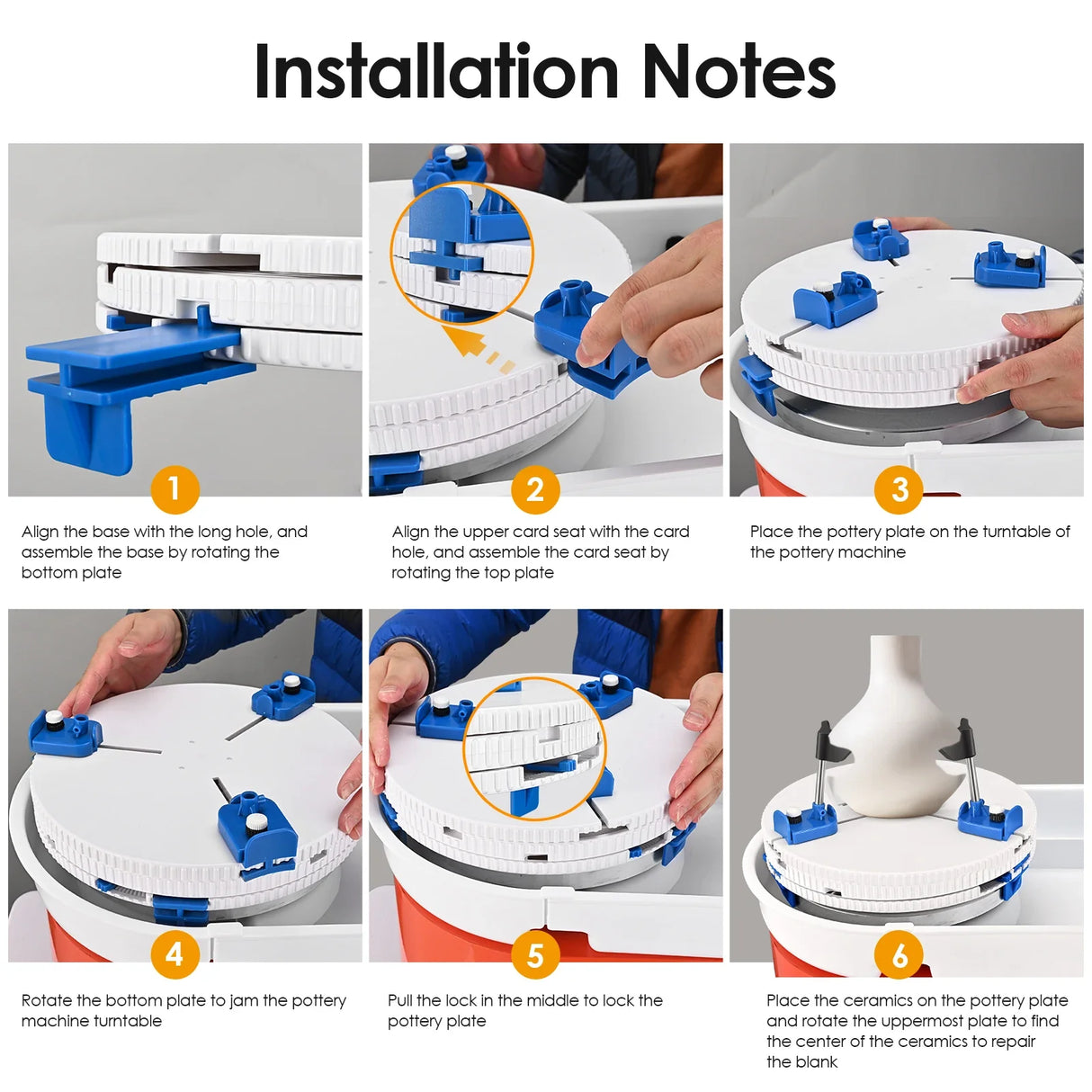 Adjustable Pottery Ceramic Trim Holder Clip Centers Pottery Wheel Plastic Round Plate Polymer Scraping Modelling Repair Tools