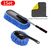 SEAMETAL Superfine Fiber Car Duster Suit Retractable Microfiber Car Dust Mop Home Cleaning Dust Removal Brushes Towels Kits