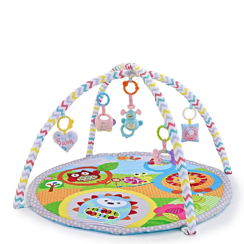 Multifunctional Fitness Frame Round Play Crawling Mat 0-12 Months Baby Puzzle Game Blanket Fun Sounding Pendant Gift For Kid