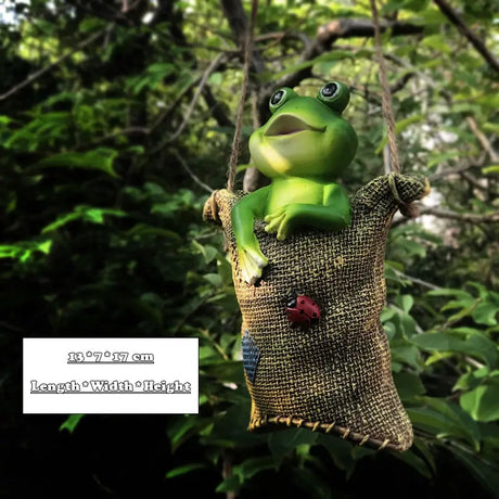 Creative Cute Frogs Cat Dog Resin Lying Santa Claus Statue Garden Hang On Tree Decorative Pendant Indoor Outdoor Decor Ornament