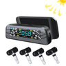 Car TPMS Tire Pressure Alarm Monitor System Temperature Warning 4 Internal Internal Sensors Fuel Display Attached wireless Solar