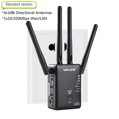 AC1200 WiFi Range Extender Wireless WiFi Repeater Router Access Point 1200Mbps 2.4G&5GHz Full Coverage WiFi Signal Amplifier