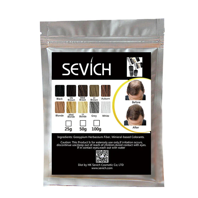 Sevich 125g Hair Fibers 10 Color Keratin Hair Building Fiber Powder Kit Instant Hair Growth Fiber Refill Hair Care Product