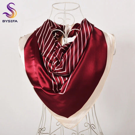 Spring And Autumn Female Satin Scarf,Big Square Scarves Hijabs Printed,Women Scarf,Purple Polyester Silk Scarf Shawl 90*90cm