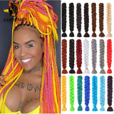 41Inch 165g Jumbo Braiding Hair Long Synthetic Crochet Hair Extensions Red Yellow Blue Pink One piece Hair for Braids