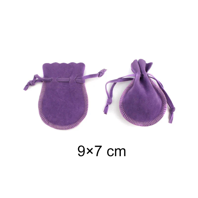 Wedding Bags with Candy Bag Can Custom Logo 50pcs/lot 7×9cm 9×12cm Jewelry Packaging  Macarons Drawstring Good Velvet Gift Bags