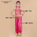 Kids Belly Dance Costumes Set Oriental Dance Costumes Girl Egypt Bollywood Indian Belly Dancing Clothing India 6 Color Dance Set