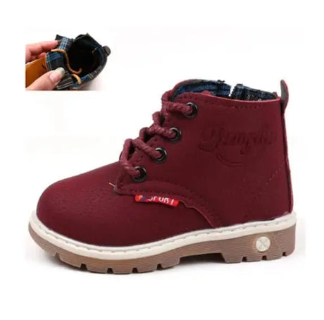 Children Casual Shoes Autumn Winter Boots Boys Shoes Fashion Leather Soft Antislip Girls Boots 21-30 Sport Running Shoes