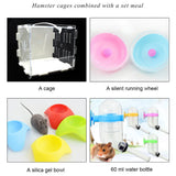 Pet House Hamster Habitat Acrylic Dutch Pig House Set Rat Hedgehog Cage With Food Bowl Water Bottle Wheel Small Pet Accessories