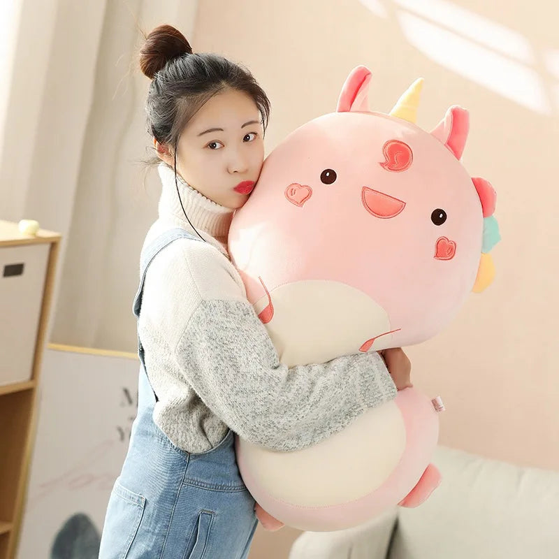 Squish Pillow Plush Toy Animal Kawaii Unicorn Dinosaur Lion Soft Big Pillow Buddy Stuffed Cushion Valentine's Gift For Kids Girl