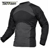 TACVASEN Oversize Long Sleeve Work tshirt Mens Summer Tactical T-shirt Combat Hunt Game Camouflage Clothing Ristops Tee Tops