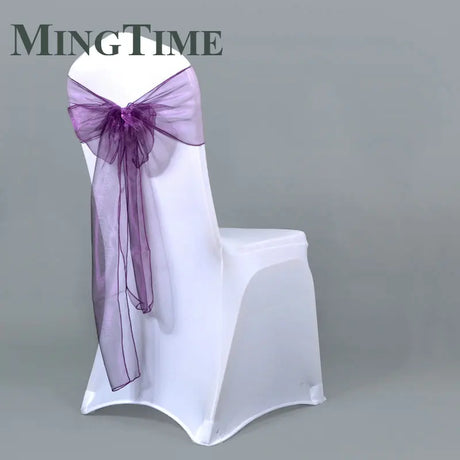 25pcs 275cm Sheer Organza Chair Sashes Band Ribbon Belt Bow Cover Rustic Wedding Party Birthday Banquet Ceremony Decoration