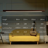 Nordic Wood Pendant Lights LED Modern Hanging Lamps for Dining Living Room Kitchen Office Shop Long Strip Celling Lamp