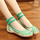 Lady models bamboo literati ink Chinese style blue and white porcelain series embroidered cloth shoes women's shoes  WSH2296