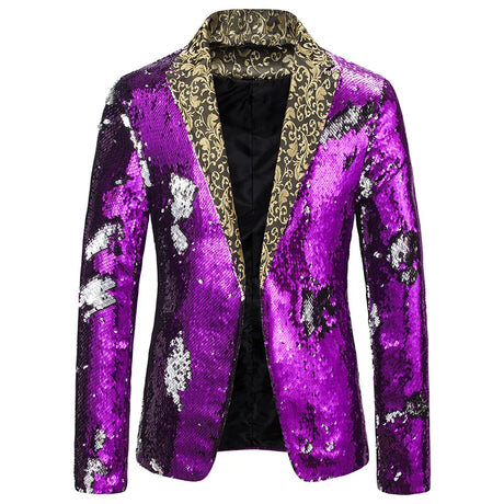 Men Blazer Shiny Sequin Shawl Collar suit Men Wedding Groom Singer Prom Glitter Suit Jacket DJ Club Stage Men suit