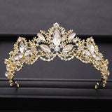 Wedding Crown Gold Silver Color Rhinestone Crystal Diadem Queen Crown Princess Tiaras Bridal Hair Jewelry Party Hair Accessories