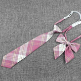 Hand-Made Necktie Bowtie Set High Quality Boy Girl School Suit Shirts Student Butterfly Striped Plaid 100%Cotton Accessory Trend