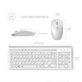 Russian version 2.4g wireless keyboard and mouse, ergonomics, portable full size, USB interface, high-end fashion silvery white