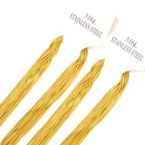 LUXUKISSKIDS 1mm Round Snake Chains Wholesale 10pcs/Pack Necklaces Gold Color Stainless Steel For Pendant DIY Woman/Men Jewelry