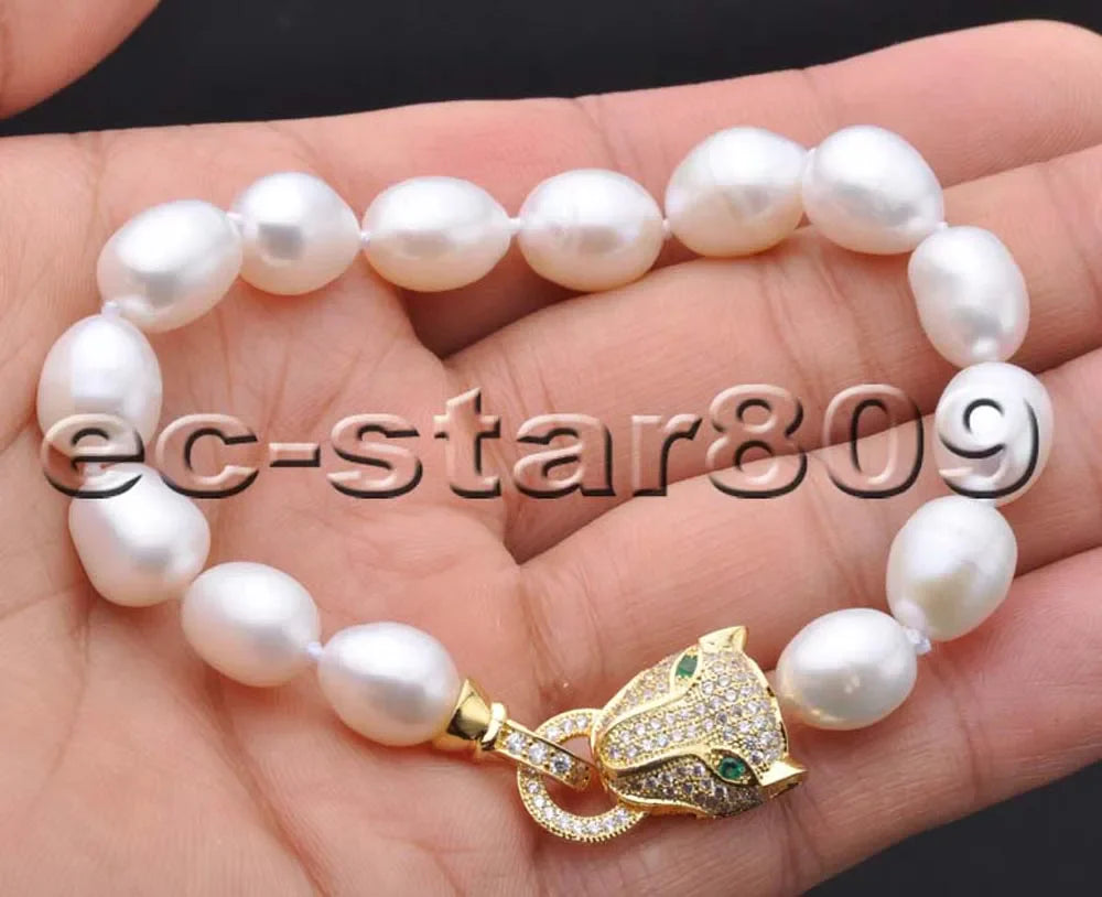 P6188 SET 13mm Gray White Black Rice Freshwater Pearl Necklace Bracelet Earring