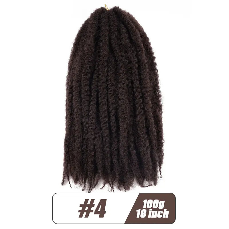 18inch Synthetic Afro Kinky Marley Braids Hair Soft Jumbo Crochet Braids Hair Extensions For Women Long Ombre Marley Twist Hair