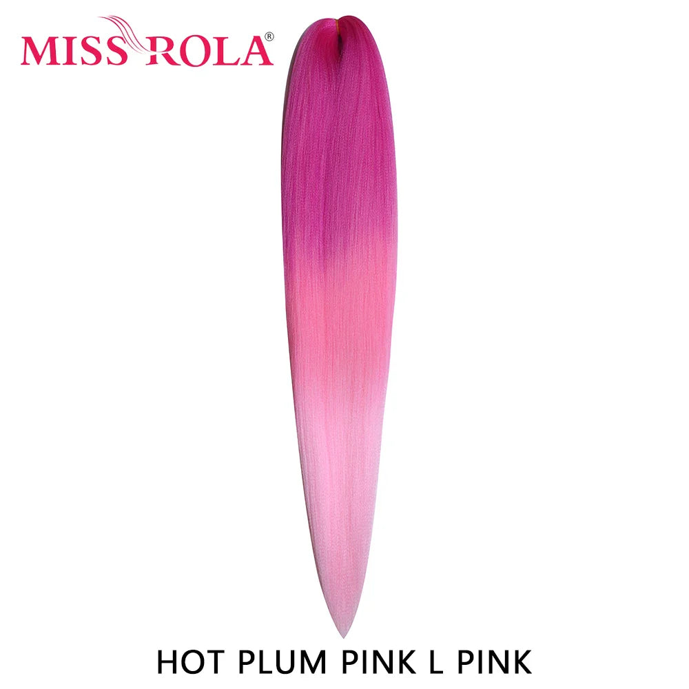 MISS ROLA Synthetic Kanekalon Hair Jumbo Braids 24 Inches100g Yaki Straight Hair Extension Pre Stretched Blonde Pink Wholesale