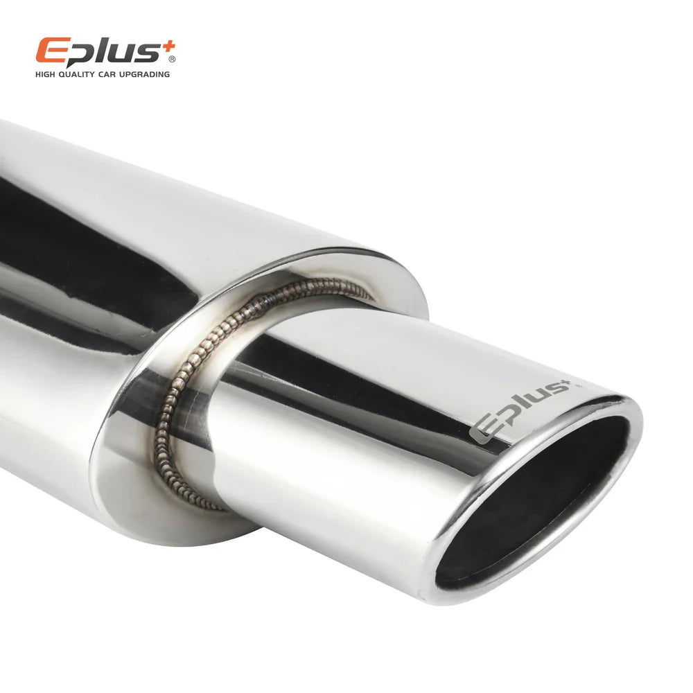 Car Exhaust Pipe Muffler Tail Universal Oval Stainless  51 57 63mm Blue Silver Exhaust System Mufflers Sports Car Sound