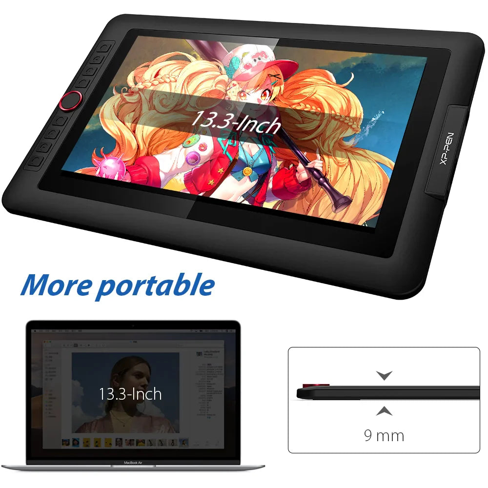 XPPen Artist 13.3 Pro Graphics Tablet Drawing Monitor 13.3" Pen Display Animation Art with Tilt Battery-free Stylus 8192 Level