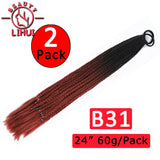 24Inch Synthetic Pontail Tail Hair Ombre Braiding Hair Jumbo Braid Same Color Crochet Hook Braids Hair Extension 2Packs