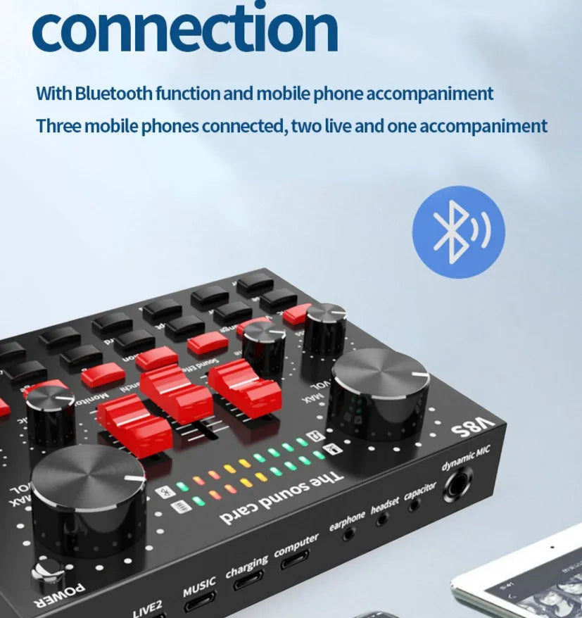 Bluetooth sound card live broadcast equipment Web live entertainment for mobile phone/PC