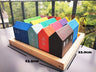 Montessori Wooden Toys Elemental Rainbow Stacking Blocks /Unpaint Wood Tree Building Stacking Car Volcano Coral Sea Wave